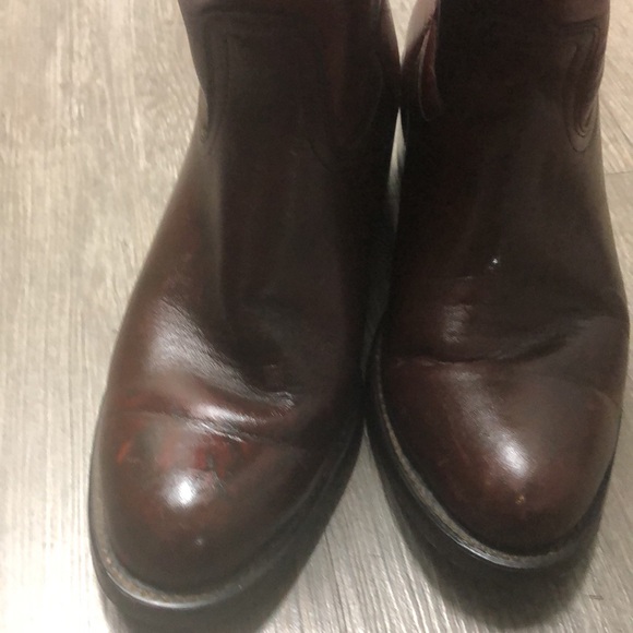 Vulcan Vibram Rich Brown Leather Cowboy Boots - Picture 12 of 15
